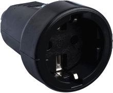 Skjøtekontakt pvc m/jord svart